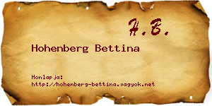 Hohenberg Bettina névjegykártya